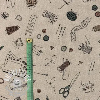 Tissu déco Linenlook Sewing Doodle Craft