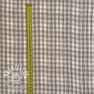 Tissu double gaze/mousseline Double sided CHECKS MINI sand