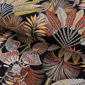Tissu déco jacquard Mayorque noir