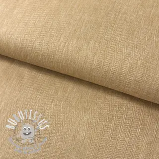 Tissu mélange lin et cotton Fishbone camel