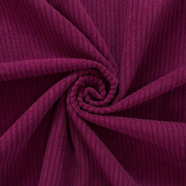 Tissu velours cotelé 6W COTTON TOUCH bordeaux | Bubutissus.fr