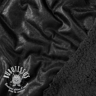 Tissu de manteau GLAMOROUS TEDDY LAMMY black