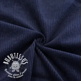 Tissu velours cotelé 6W WASHED STRETCH navy