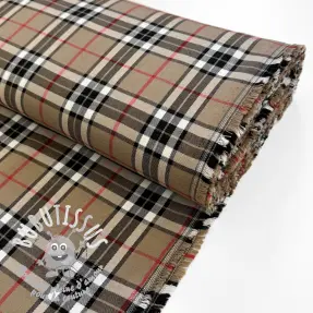 Tartan check camel