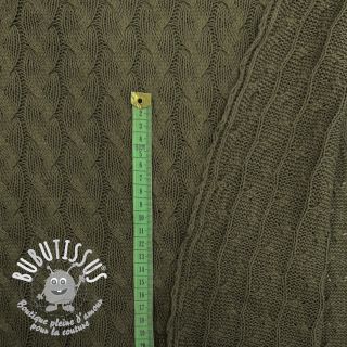 Tissu tricot Jacquard CABLE camo green