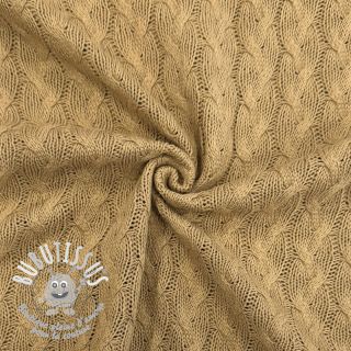 Tissu tricot Jacquard CABLE light brown