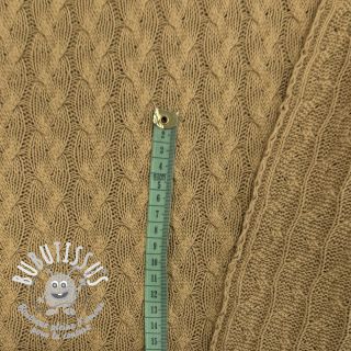 Tissu tricot Jacquard CABLE light brown