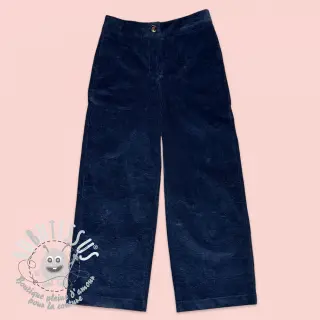 Tissu velours cotelé 6W WASHED STRETCH navy