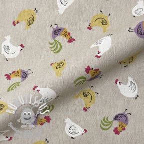 Tissu déco Linenlook Rooster And Chick