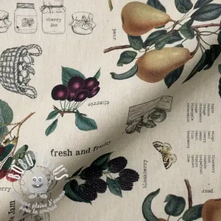 Tissu déco premium Linenlook Redfruit Jam Recipe digital print