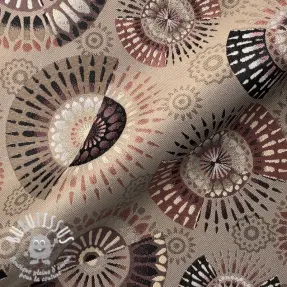 Tissu déco jacquard Mandala Circle Sun