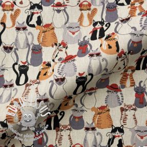 Dekoračná látka Linenlook Cat Dress Up
