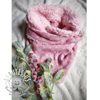 Tissu double gaze/mousseline JACQUARD Dots pink