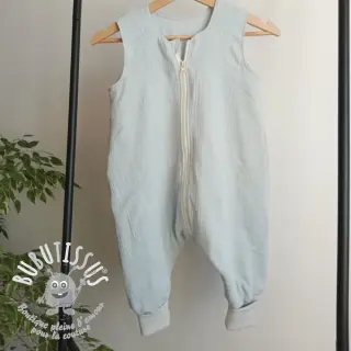Tissu double gaze/mousseline baby blue ORGANIC