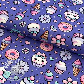 Jersey Sweet food lavender digital print