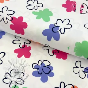 Jersey Flower prints white