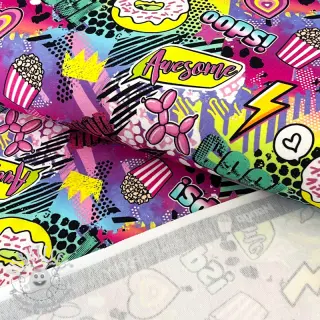 Sweat Manga fuchsia digital print
