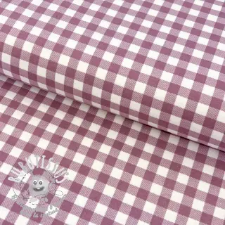 Tissu coton FLANNEL Check mauve