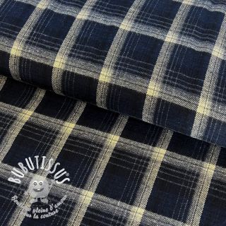 Scottish Check YARN DYED BRUSHED navy