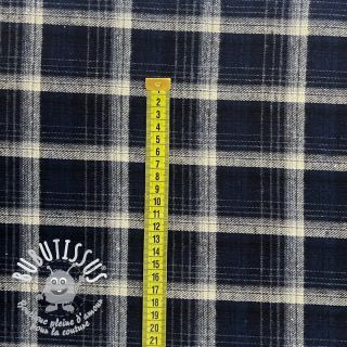 Scottish Check YARN DYED BRUSHED navy