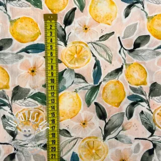 Tissu double gaze/mousseline Fresh lemons digital print