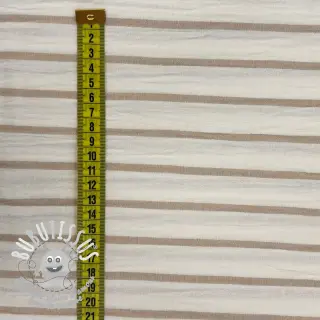 Tissu double gaze/mousseline YARN DYED Thin strip beige