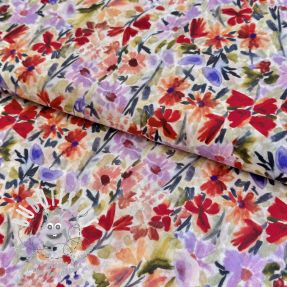 Tissu coton VOILE Purple meadow digital print