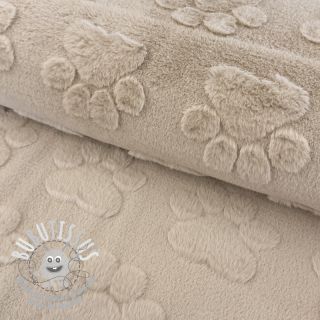 Fleece Paw prints beige