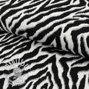 Tissu déco jacquard Tanzanie noir blanc