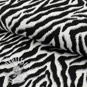 Tissu déco jacquard Tanzanie noir blanc