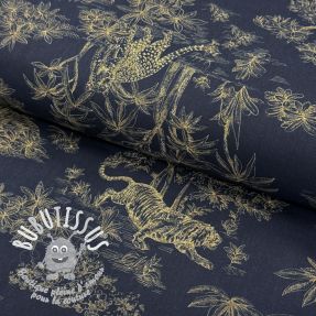 Tissu coton Acajou indigo PERCALE