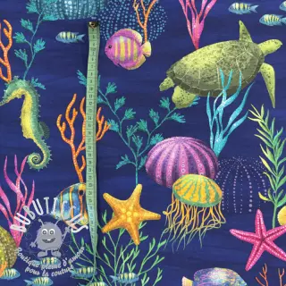 Tissu déco premium Underwater sea life digital print