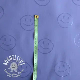 Raincoat fabric Happy faces purple