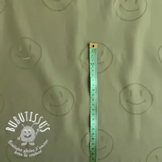 Raincoat fabric Happy faces army green