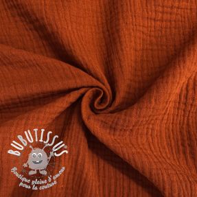 Tissu double gaze/mousseline rust