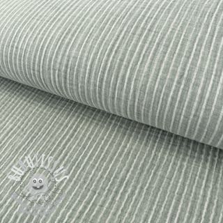 Tissu double gaze/mousseline YARN DYED Stripes old green