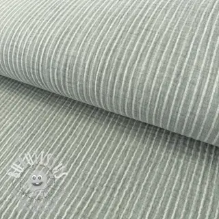 Tissu double gaze/mousseline YARN DYED Stripes old green