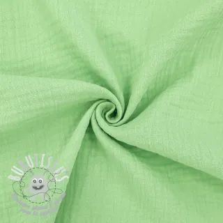 Tissu double gaze/mousseline light lime ORGANIC