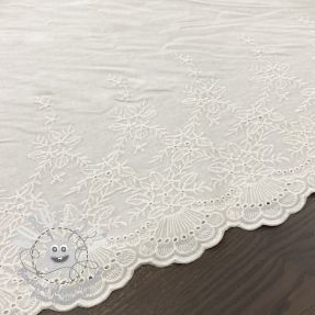 Tissu coton VOILE Leaves border