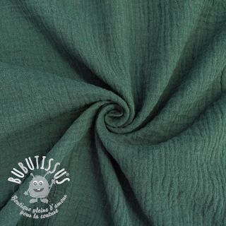 Tissu double gaze/mousseline old green ORGANIC