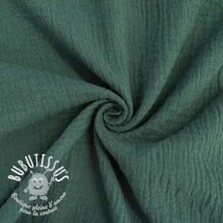 Tissu double gaze/mousseline old green ORGANIC