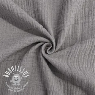 Tissu double gaze/mousseline grey ORGANIC