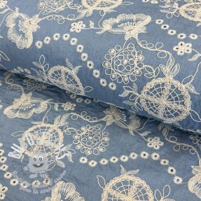 Tissu coton JEANS Embroidery Buttercup