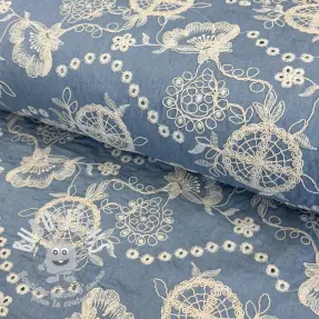 Tissu coton JEANS Embroidery Buttercup