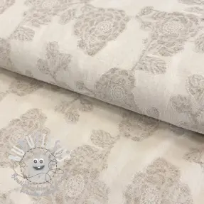 Tissu coton Lin JACQUARD Peony flowers