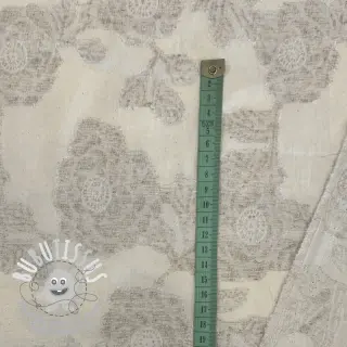 Tissu coton Lin JACQUARD Peony flowers