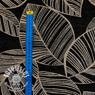 Tissu déco jacquard Malia noir lin