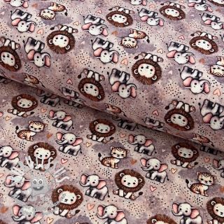 Tissu double gaze/mousseline Safari buddys design A digital print