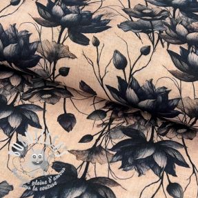 Tissu double gaze/mousseline Dreamy flowers design A digital print