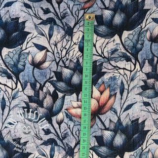 Tissu double gaze/mousseline Dreamy flowers design C digital print